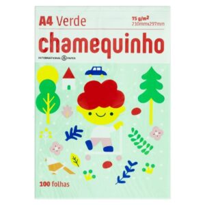 Chamequinho Papel A4, 75 G, 100 Folhas, verde Sulfite