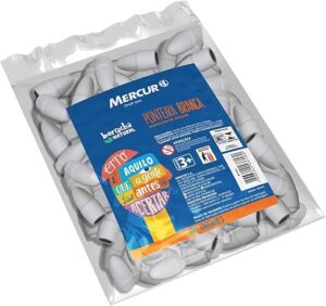Borracha Ponteira, Mercur B01030, Multicor, Pacote de 100