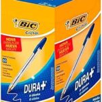 Caneta Bic Azul Cristal Dura Mais – Ponta Esferográfica Média de 1.0mm. Escrita Macia e Cor Intensa