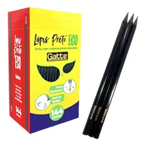 Kit 144 Lápis Preto Eco Escolar Grafite Ponta Resistente